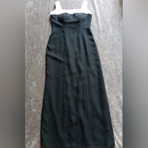 Vintage Watters and Watters black and white formal shift dress back slit